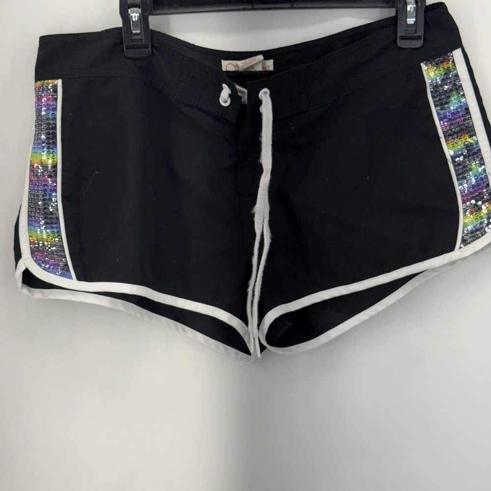 Vintage Y2K OP Ocean Pacific Youth Shorts Rainbow Side Stripe 11-13‎